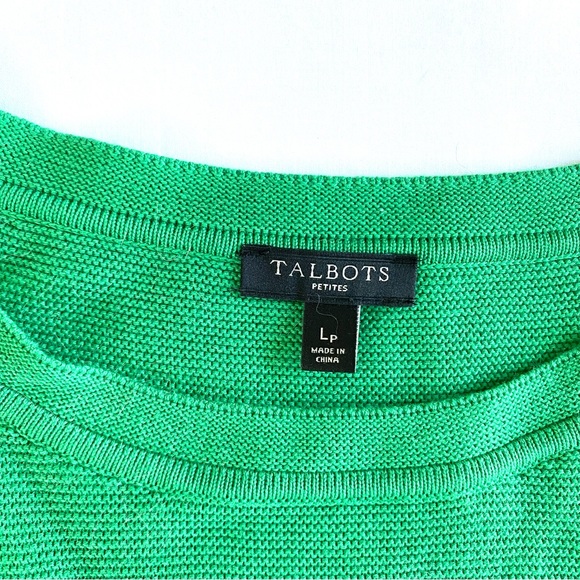 Talbots Green Button Shoulder 3/4 Sleeve Sweater - Picture 4 of 9